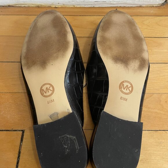 Black Snakeskin Pattern Leather Mules - Picture 5 of 6